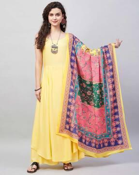 floral print muslin dupatta