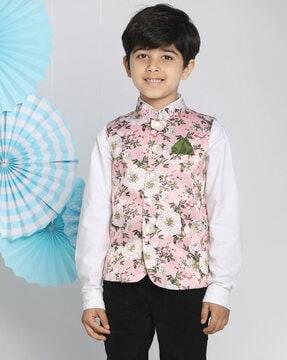 floral print nehru jacket