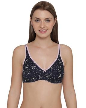 floral print non-padded bra