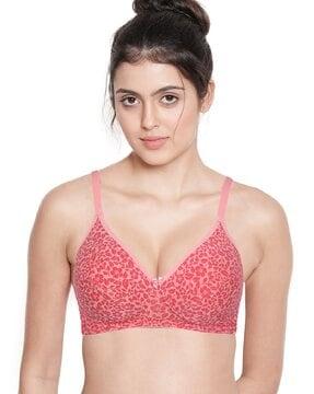 floral print non-padded bra