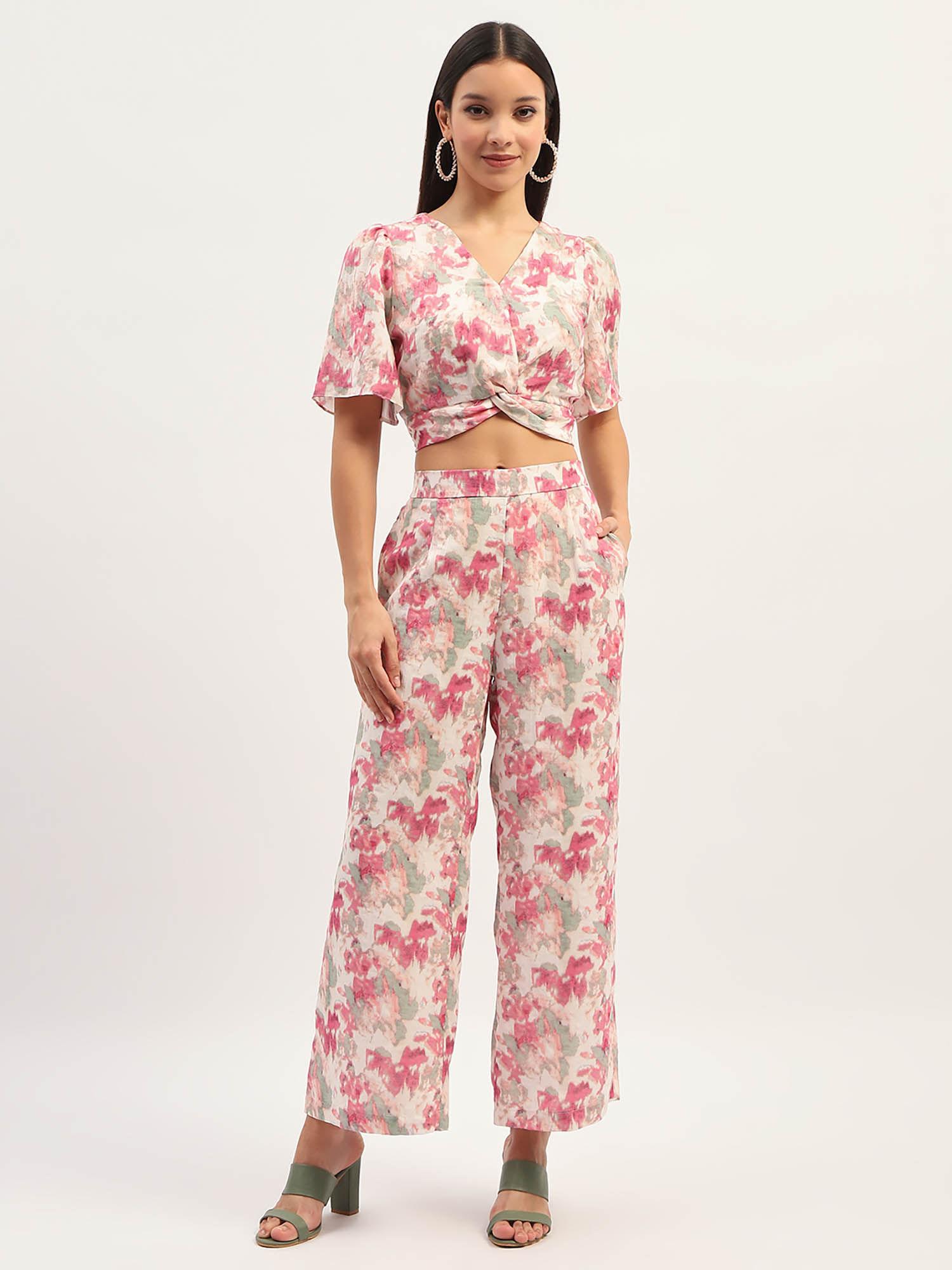 floral print off white co-ord (set of 2)