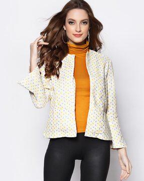 floral print open-front jacket