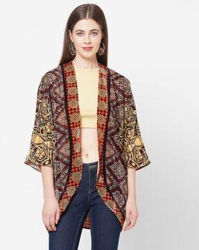 floral print open-front shrug