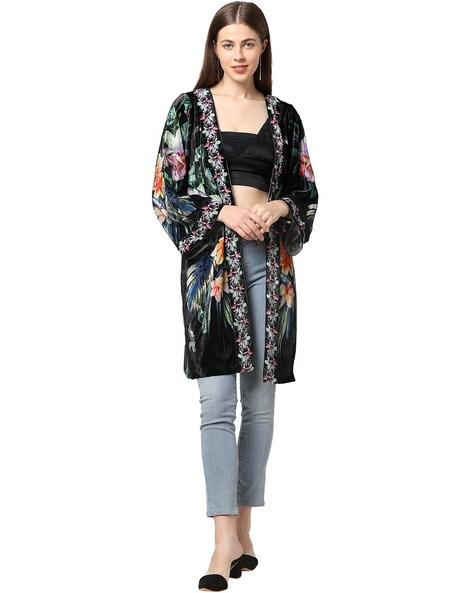 floral print open-front shrug