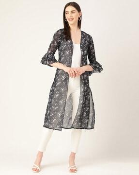 floral print open-front shrug