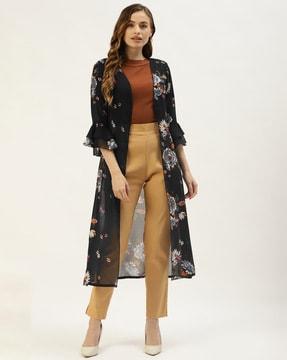 floral print open-front shrug