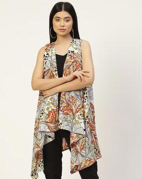 floral print open-front shrug