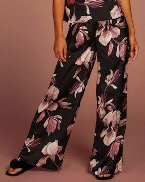 floral print palazzos with elasticated waist