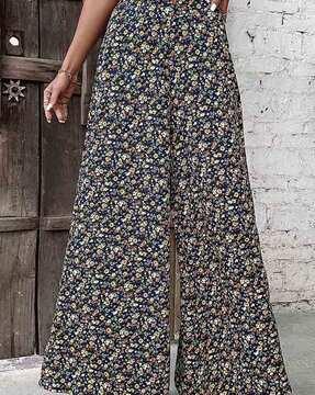 floral print palazzos with elasticated waist