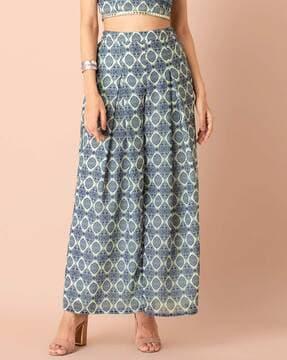 floral print palazzos with elasticated waist