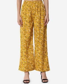 floral print palazzos with elasticated waist