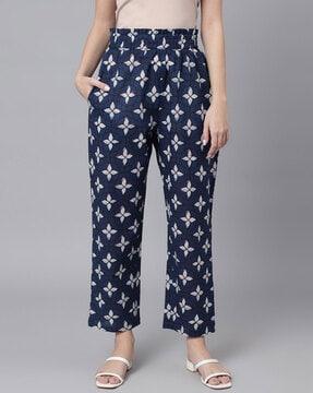 floral print palazzos with elasticated waist