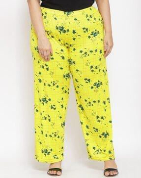 floral print palazzos with elasticated waistband