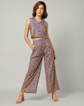 floral print palazzos with insert pockets