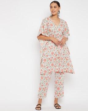 floral print pant-suit set