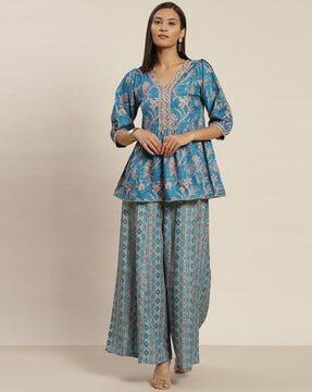 floral print pant-suit set