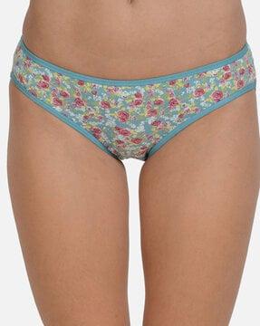 floral print panties with elasticated waistband