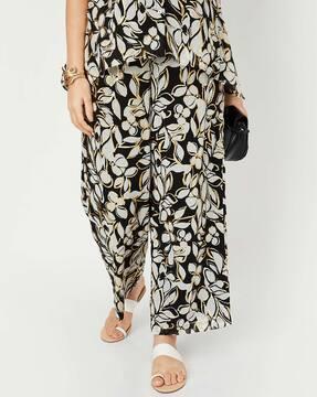 floral print pants with drawstrings