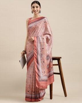 floral print pashmina silk saree