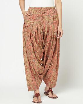 floral print patiala pants with insert pocket