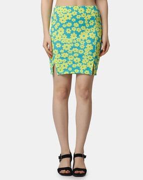 floral print pencil skirt