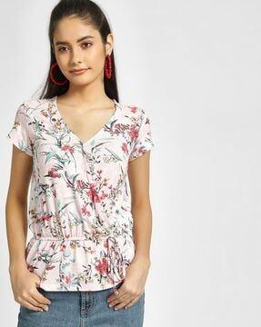 floral print peplum top