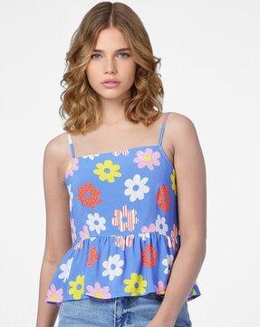 floral print peplum top