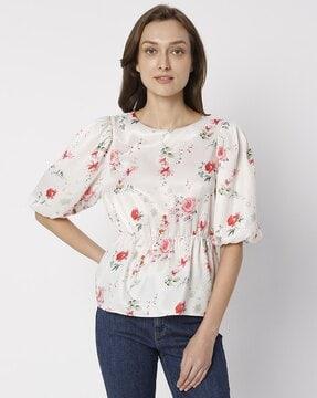 floral print peplum top