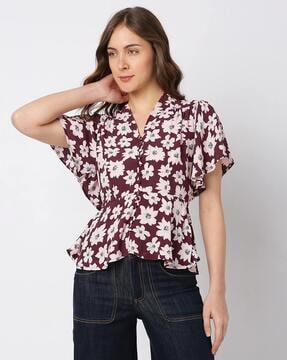 floral print peplum top