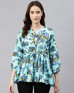 floral print peplum top