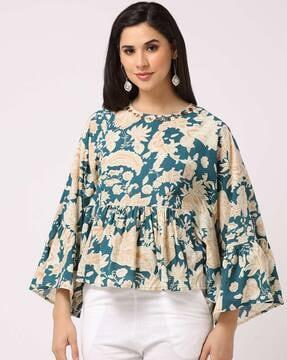 floral print peplum top