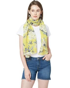 floral print pleated scarf