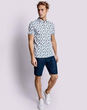 floral print polo t-shirt