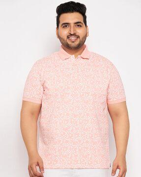 floral print polo t-shirt