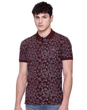 floral print polo t-shirt