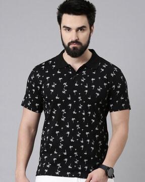 floral print polo t-shirt