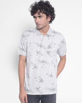 floral print polo t-shirt