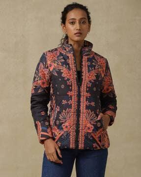 floral print puffer jacket