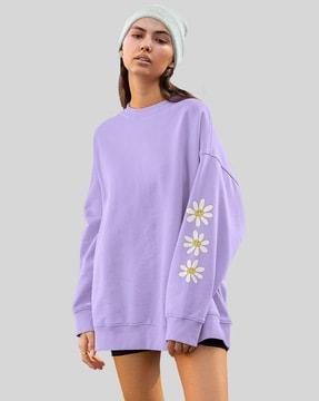 floral print pullover sweatshirt