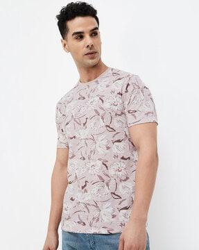 floral print regular fit crew-neck t-shirt