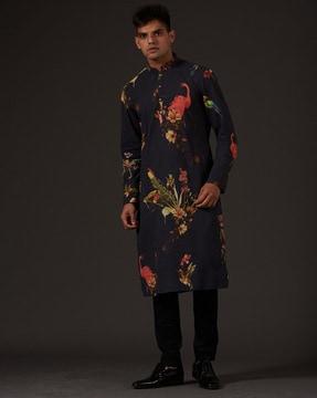 floral print regular fit kurta & pyjamas set