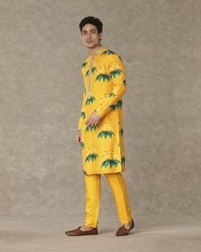 floral print regular fit long kurta