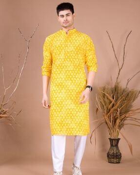 floral print regular fit long kurta