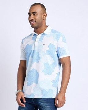 floral print regular fit polo t-shirt