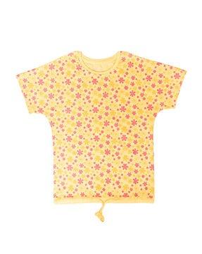 floral print regular fit round-neck t-shirt