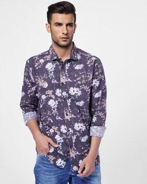 floral print regular fit shirt