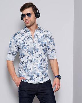 floral print regular fit shirt