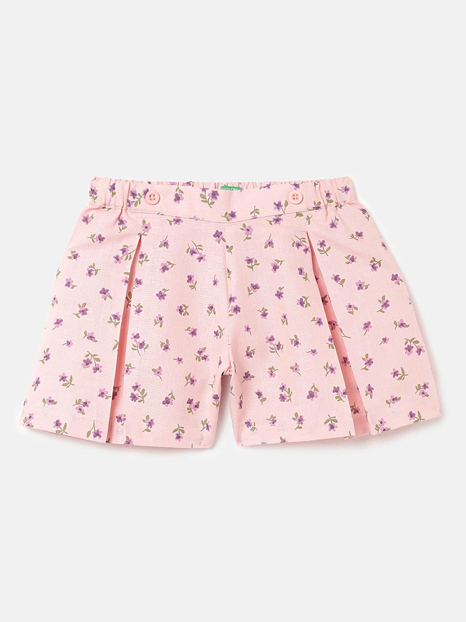 floral print regular fit shorts