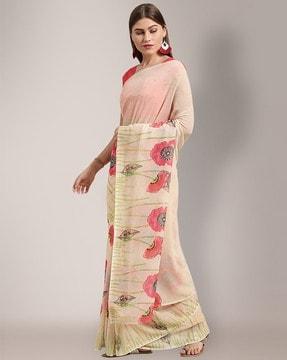 floral print regular saree