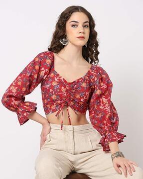 floral print relaxed fit crop top